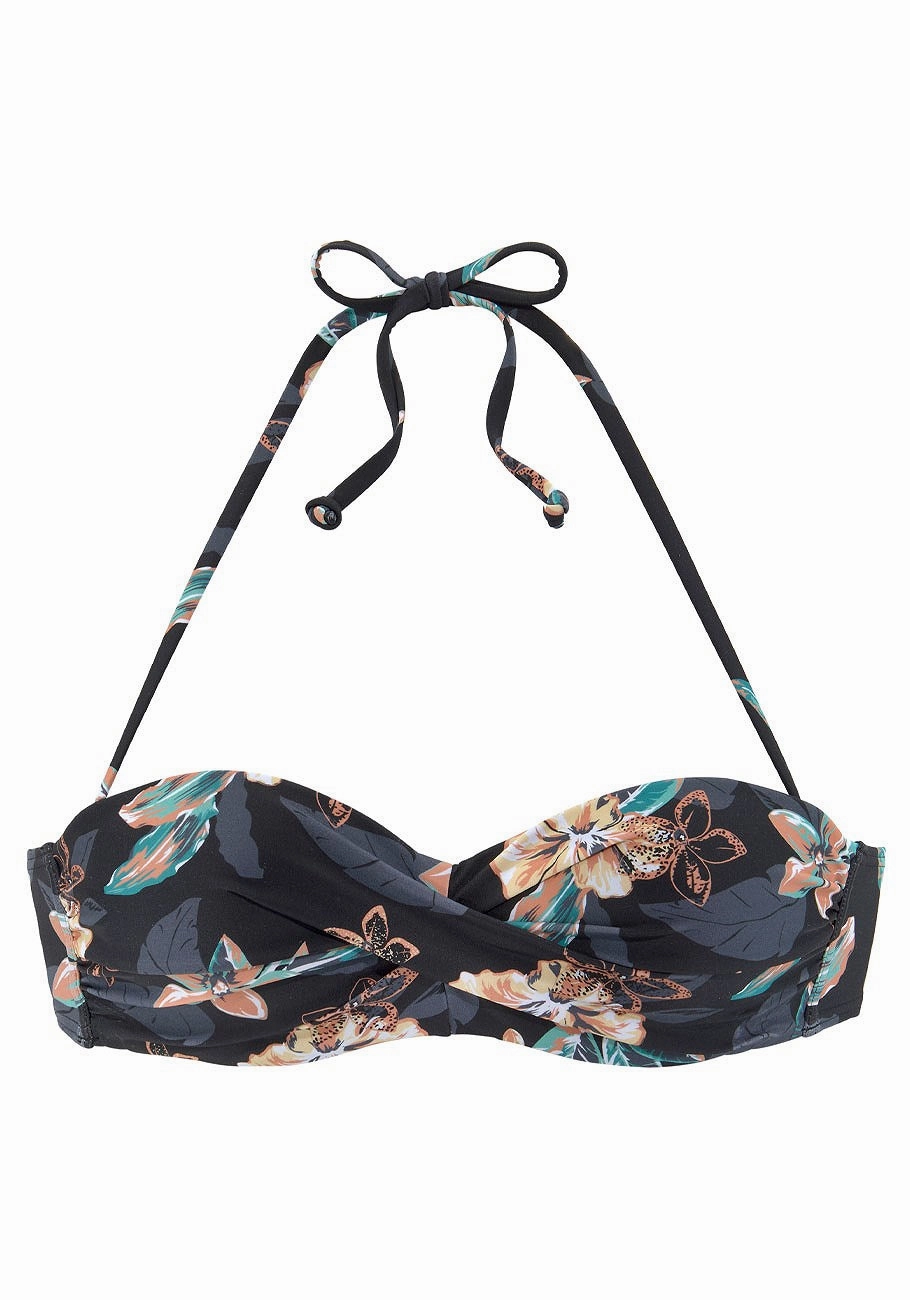 LASCANA Women's Printed Bandeau Bikini Top