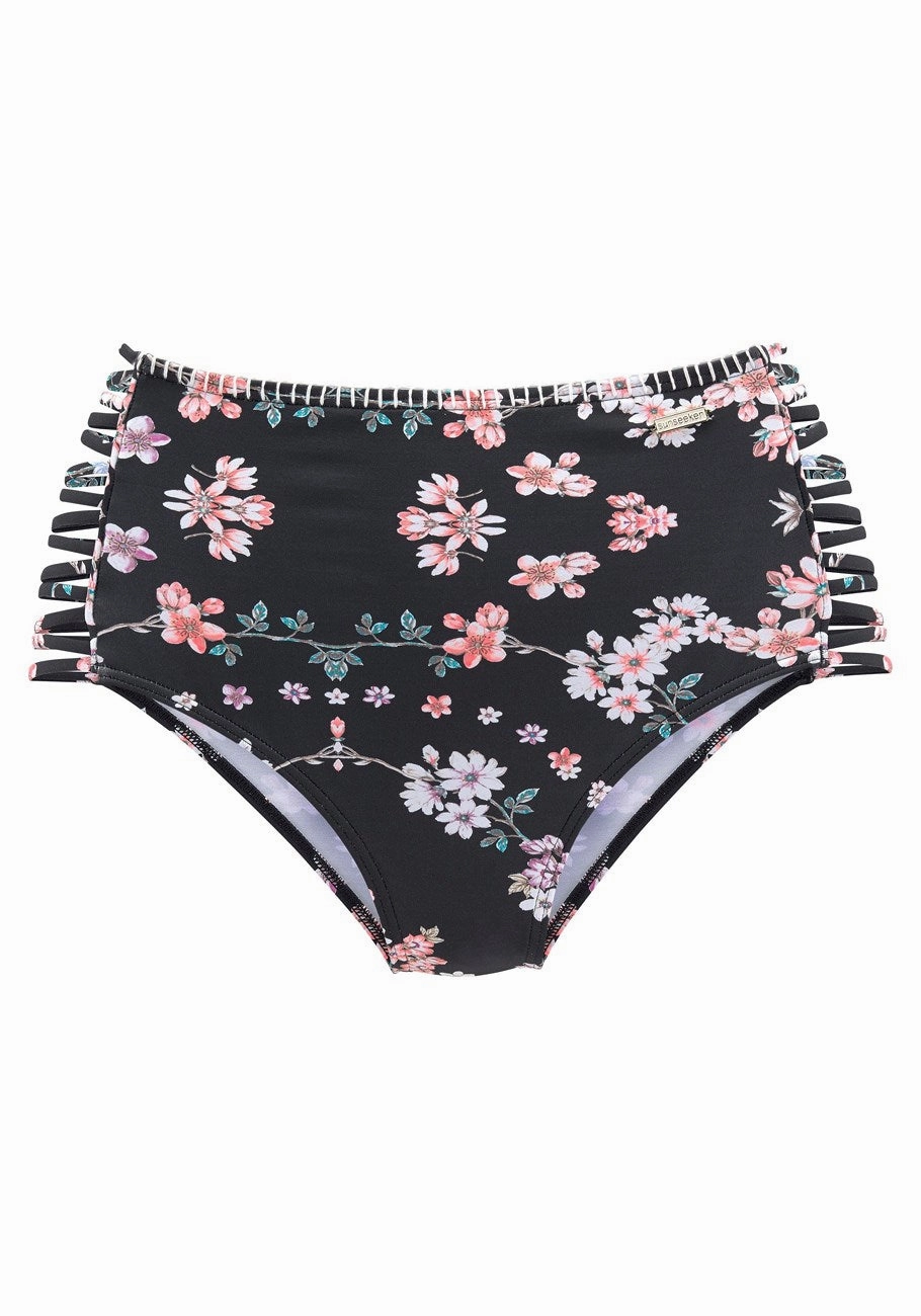 LASCANA Women's Strappy High Waisted Bikini Bottom