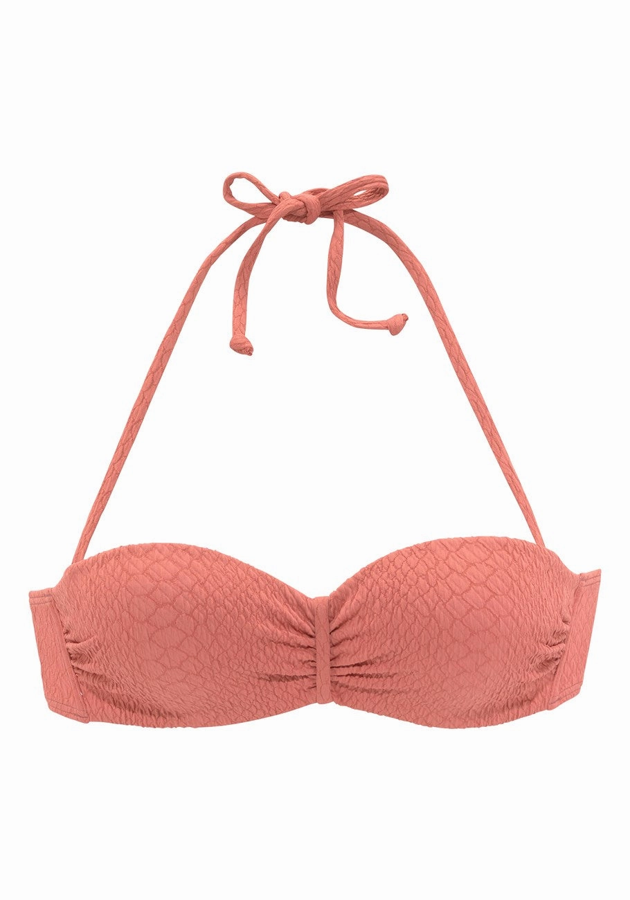 LASCANA Women's Textured Bandeau Bikini Top