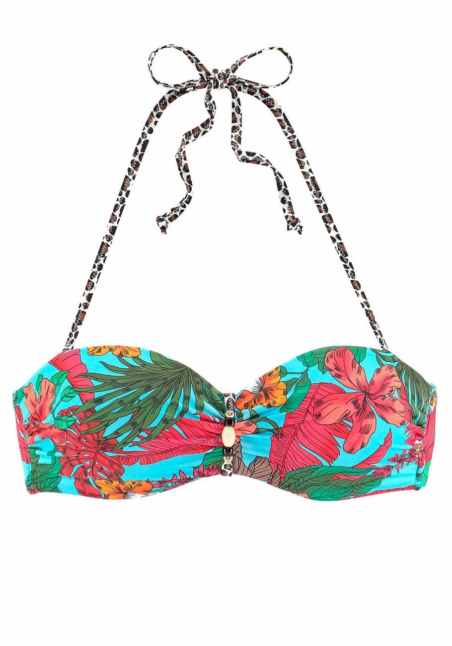 LASCANA Women's Tropical Bandeau Bikini Top
