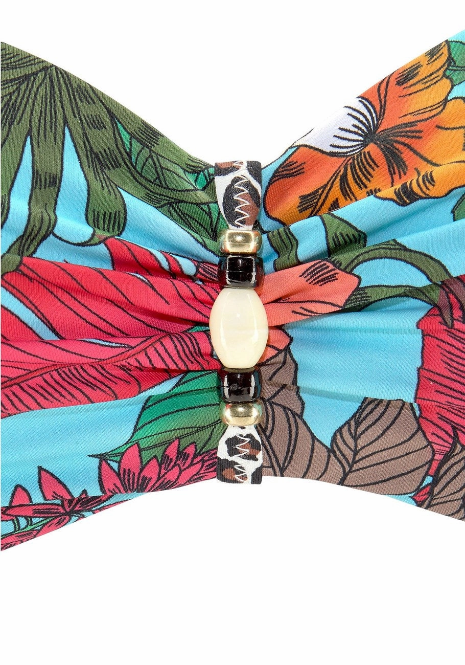 LASCANA Women's Tropical Bandeau Bikini Top