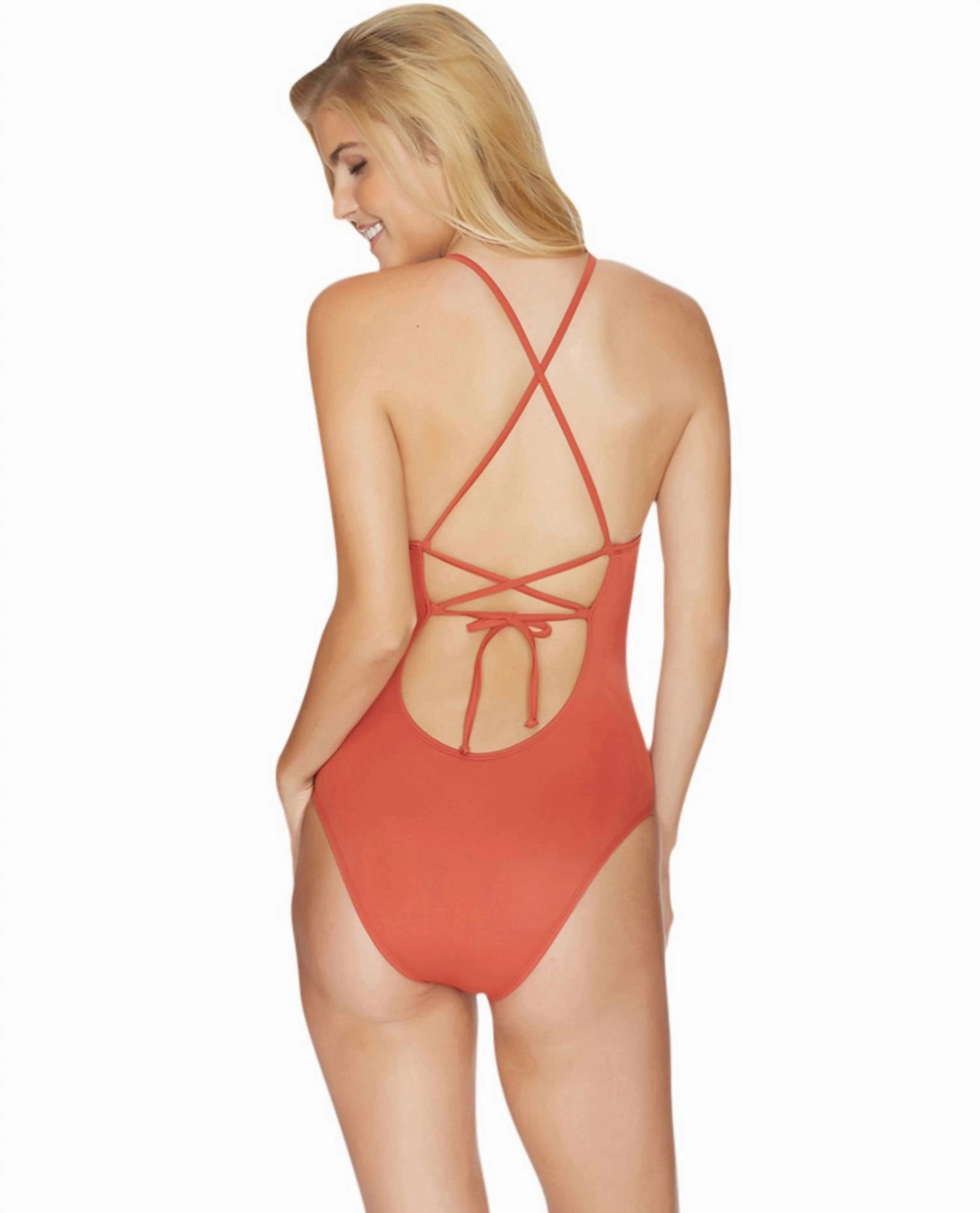 Latigo Strappy Back One Piece Swimsuit In Red