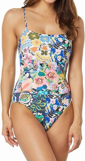 Layla Spaghetti Strap One-Piece In Multicolor