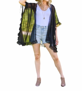 Leave You Guessing Kimono In Black