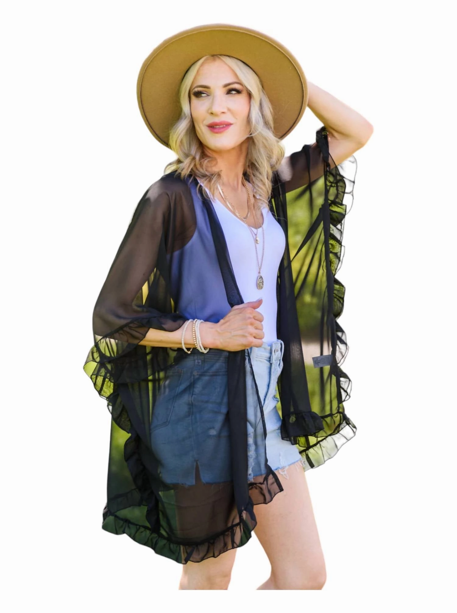 Leave You Guessing Kimono In Black