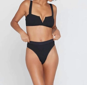 Lee Lee Ribbed Bikini Top In Black