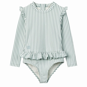 Liewood Sille Seersucker Swimsuit Y/D Stripe Sea Blue/White