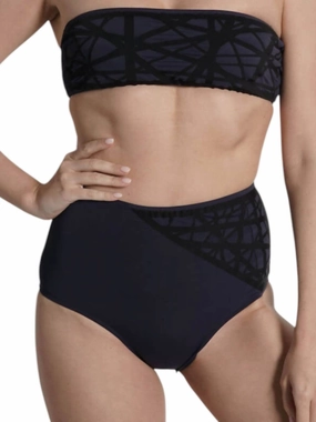 Lillian High Waisted Bikini Bottom In Navy