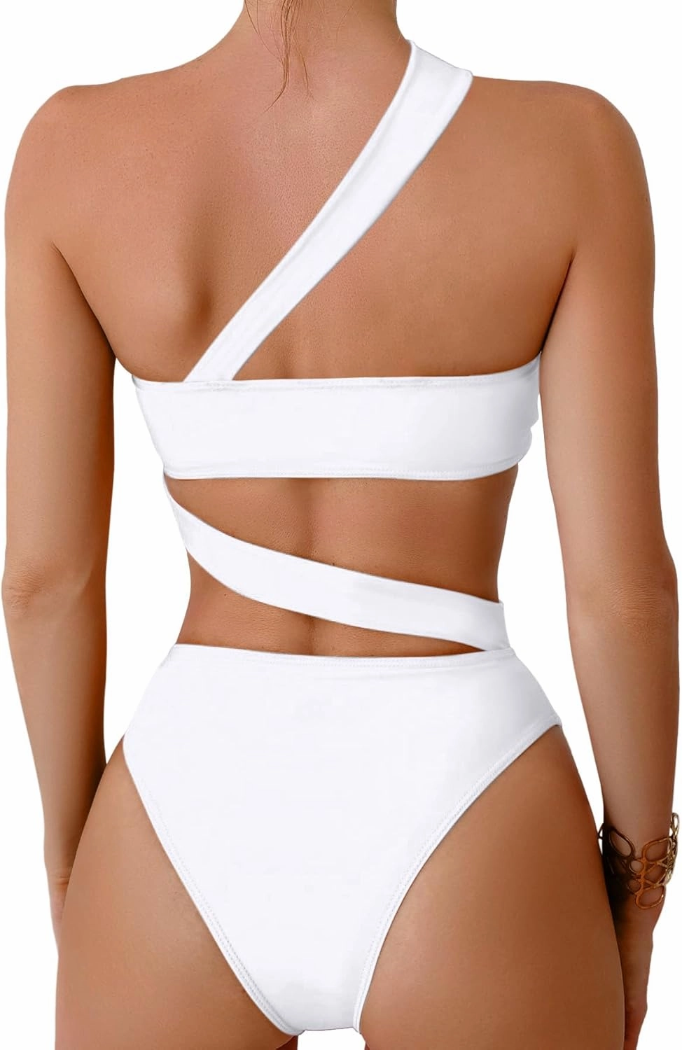 Lilosy Sexy Cutout Tube High Waist Bandeau Bathing One Piecce Swimsuit