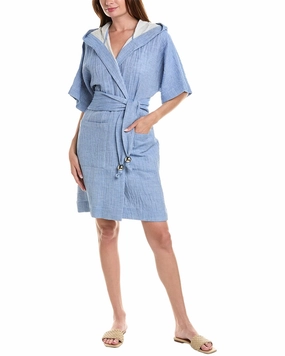 Lisa Marie Fernandez Hooded Linen-Blend Duster