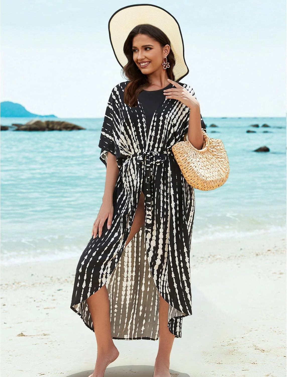 Long Kimonos Swimsuit Cover ups for Women Plus Size Maternity Swimwear Coverup Beach Wear Vacation Outfits
