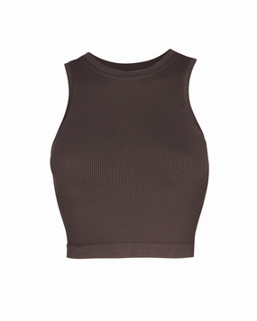 LUMINOUS Ribbed Vest | Chocolate Brown