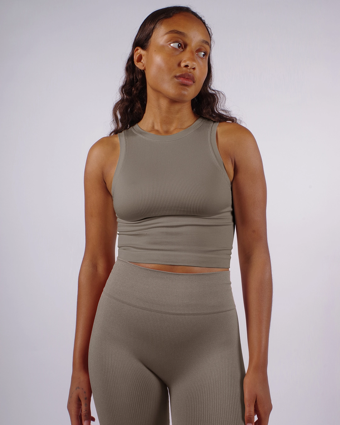 LUMINOUS Ribbed Vest  | Muddy Grey