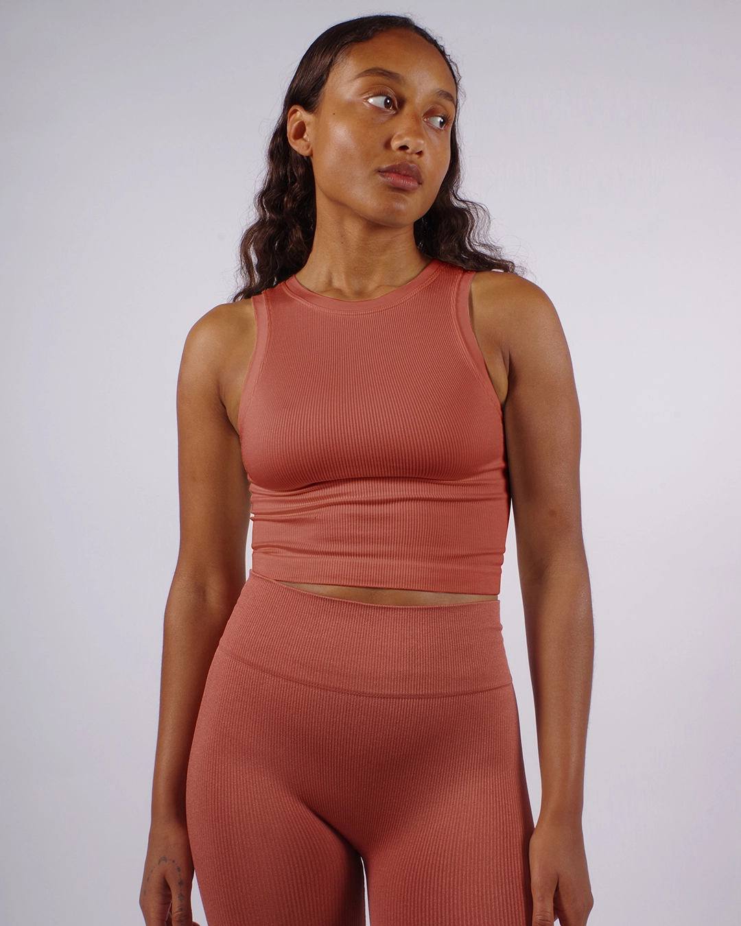 LUMINOUS Ribbed Vest | Rusty Pink