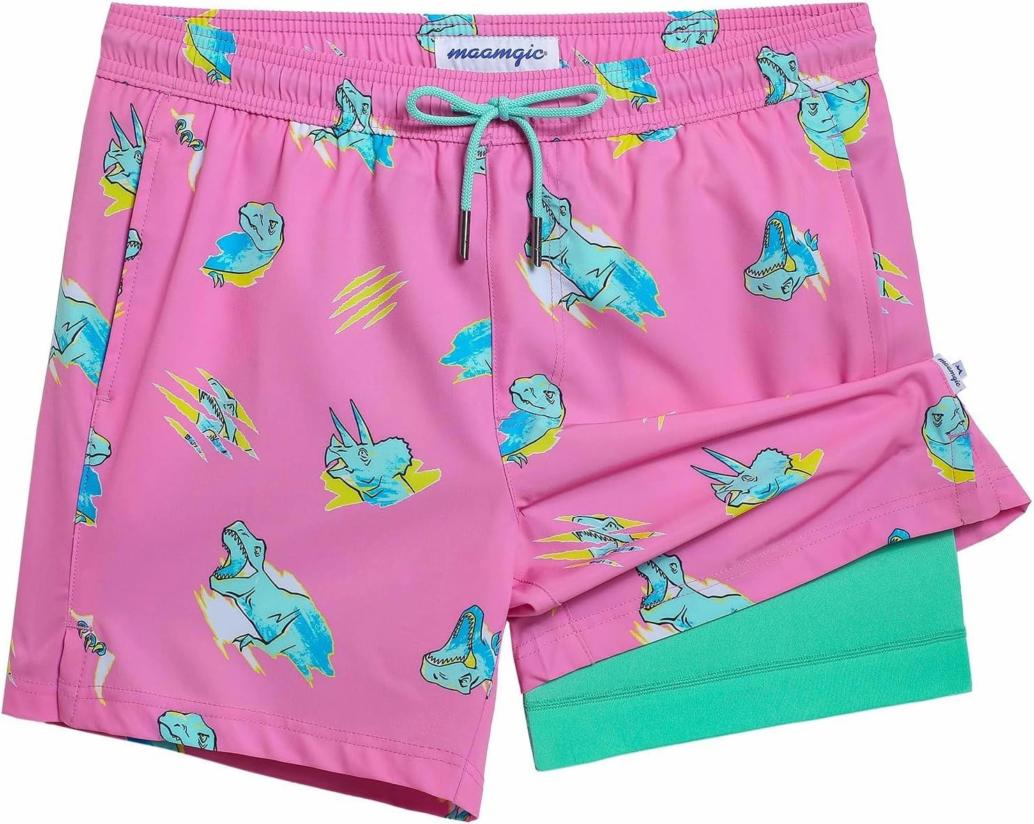 maamgic Mens 5 Inch Stretch Swimming Shorts Compression Liner Swim Trunks Swimwear Bathing Suits Beach Wear Swim Suits