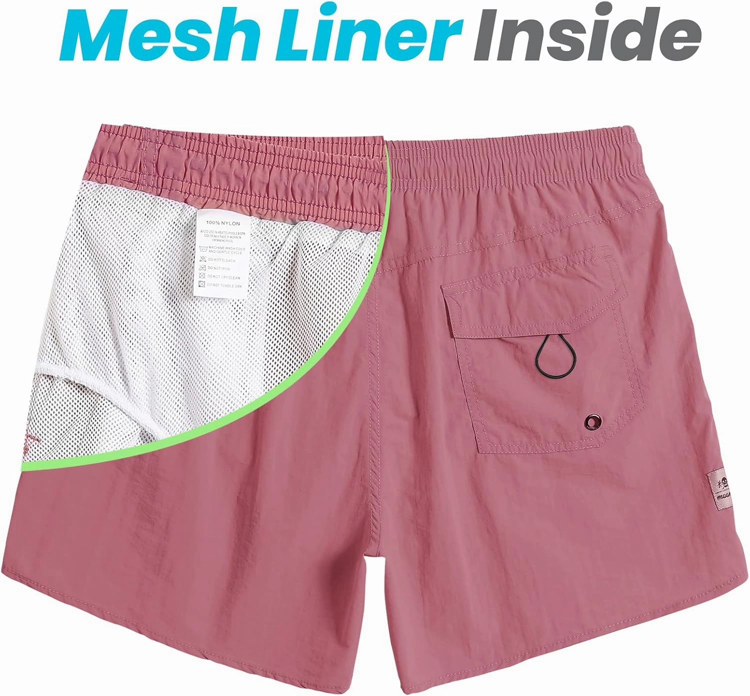 maamgic Mens Swim Trunks 5" with Mesh Lining Quick Dry Bathing Suits for Men Swim Shorts Swimwear