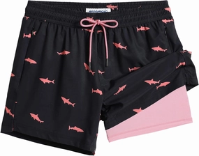 maamgic Mens Swim Trunks with Compression Liner 5" Stretch Beach Shorts Quick Dry with Zipper Pockets No-Chafing Board Shorts