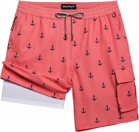maamgic Mens Swim Trunks with Compression Liner 9 inch Quick Dry Men Bathing Suit Stretch Board Shorts