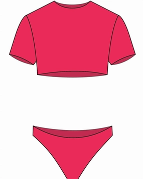Malibu Crop Bikini Top In Eco Watermelon