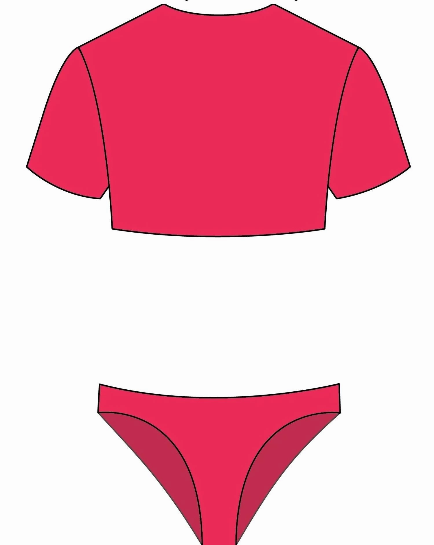 Malibu Crop Bikini Top In Eco Watermelon
