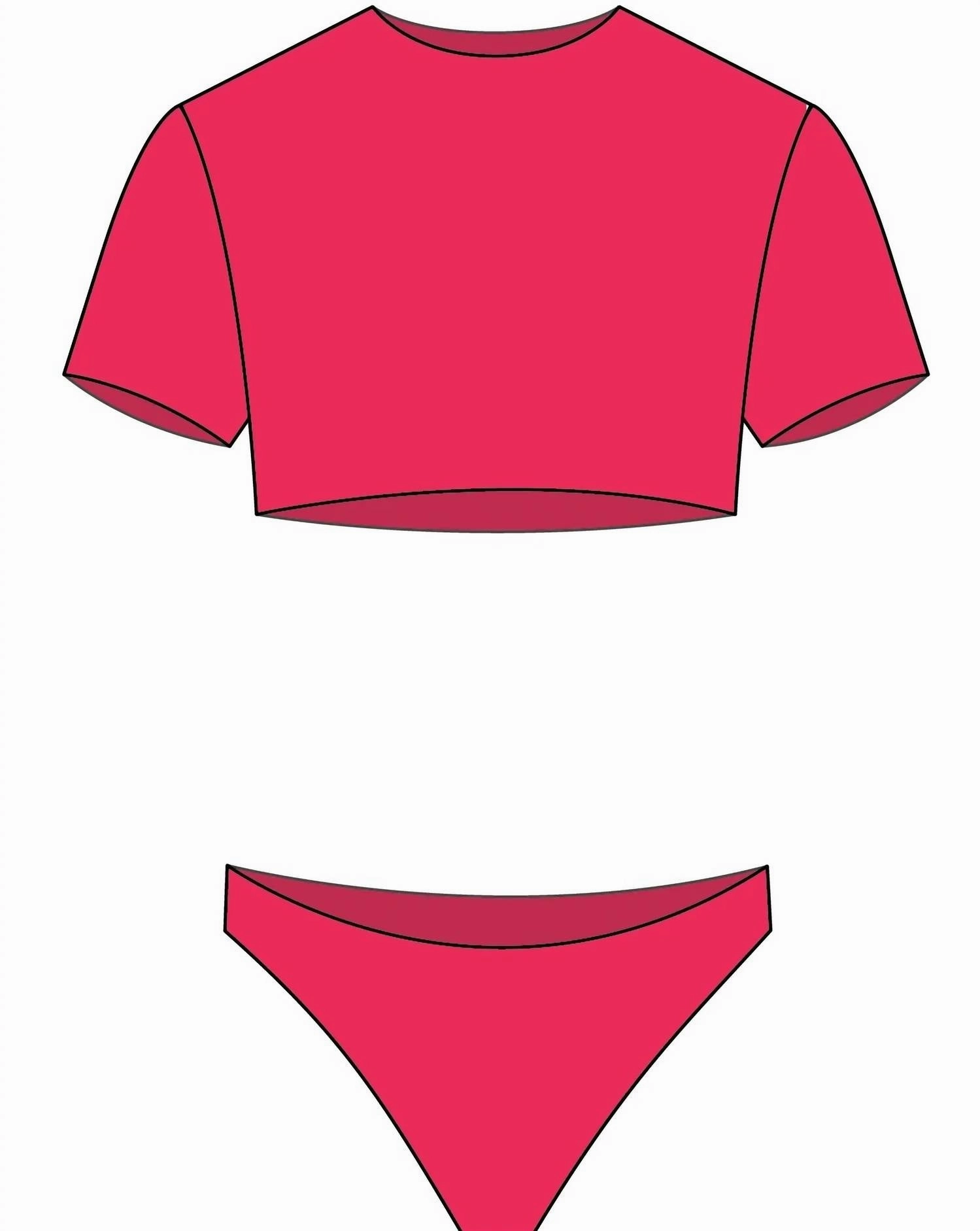 Malibu Crop Bikini Top In Eco Watermelon