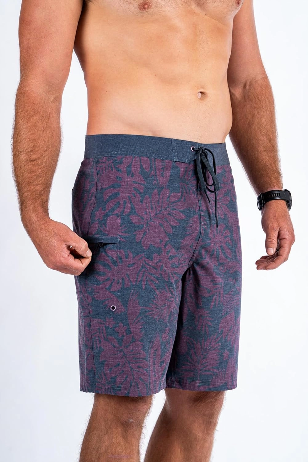 Maui Rippers Mens 21" Board Short Swim Trunks 4-Way Stretch with Large Pockets