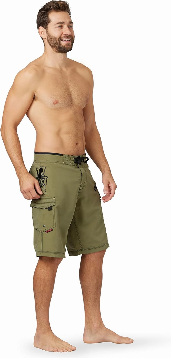 Maui Rippers Mens Board Shorts - Octo Tako | Triple Stitch Quick Dry Mens Swim Trunks