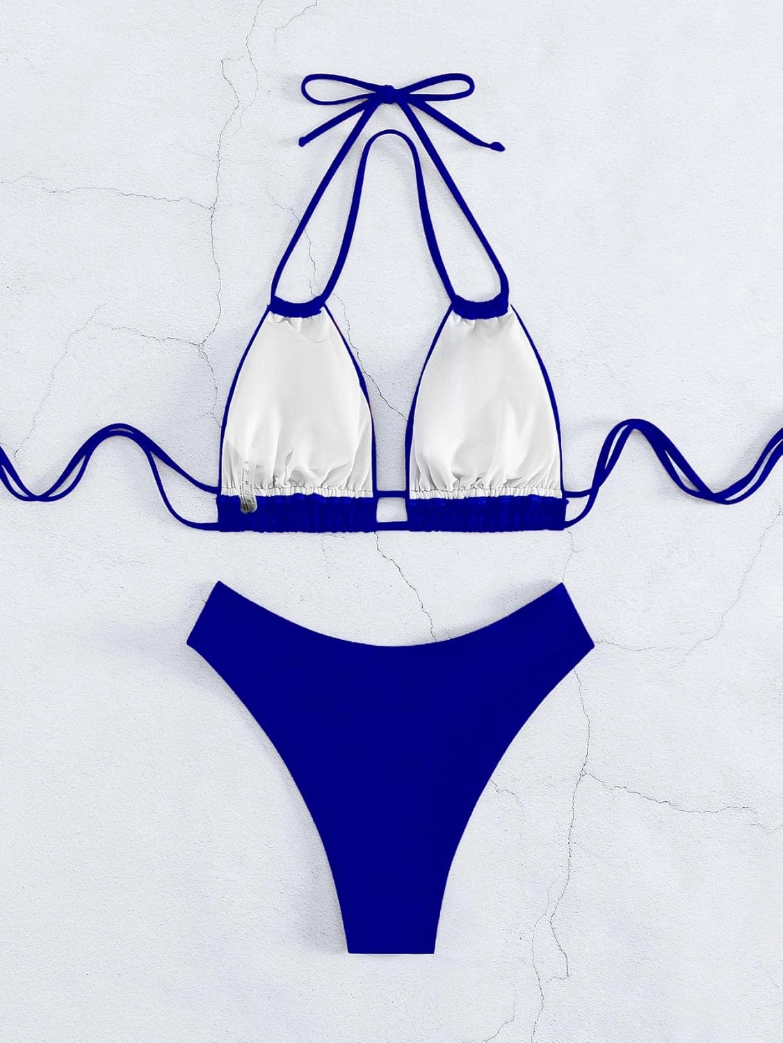 Meetall Cheeky High Cut Triangle Bikini Sets for Women Cute Halter Top Swimsuits 2 Piece