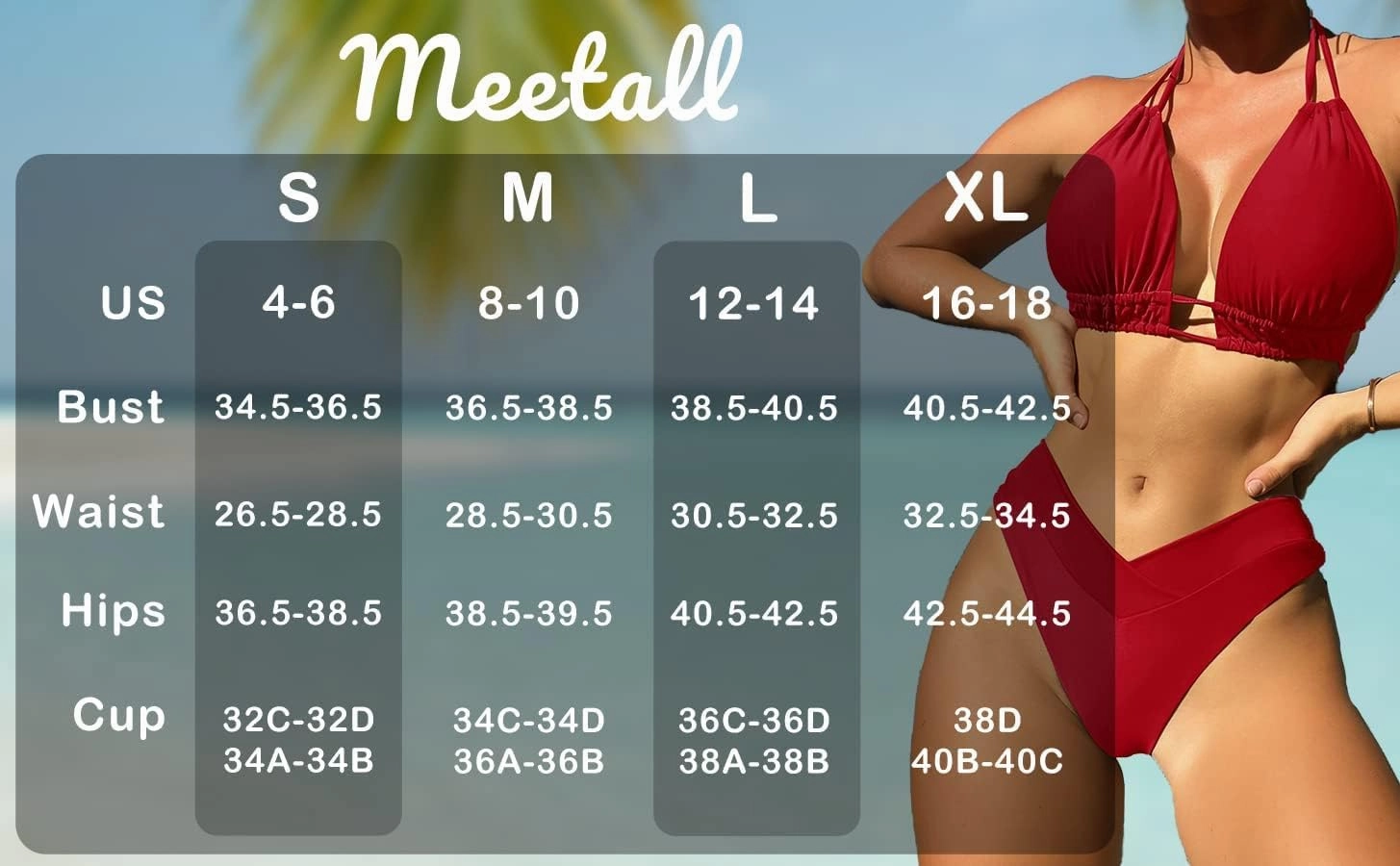 Meetall Cheeky High Cut Triangle Bikini Sets for Women Cute Halter Top Swimsuits 2 Piece