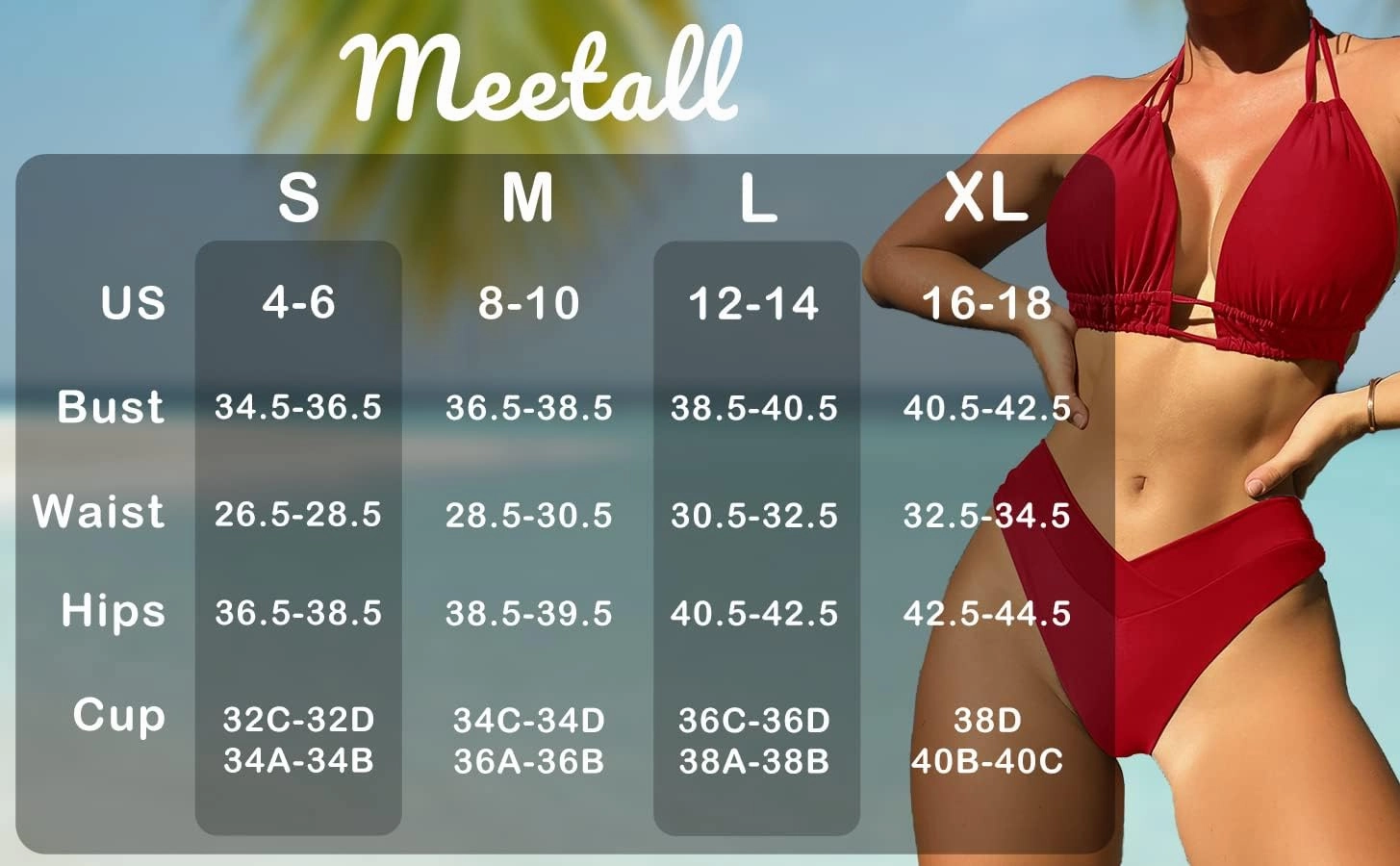 Meetall Cheeky High Cut Triangle Bikini Sets for Women Cute Halter Top Swimsuits 2 Piece