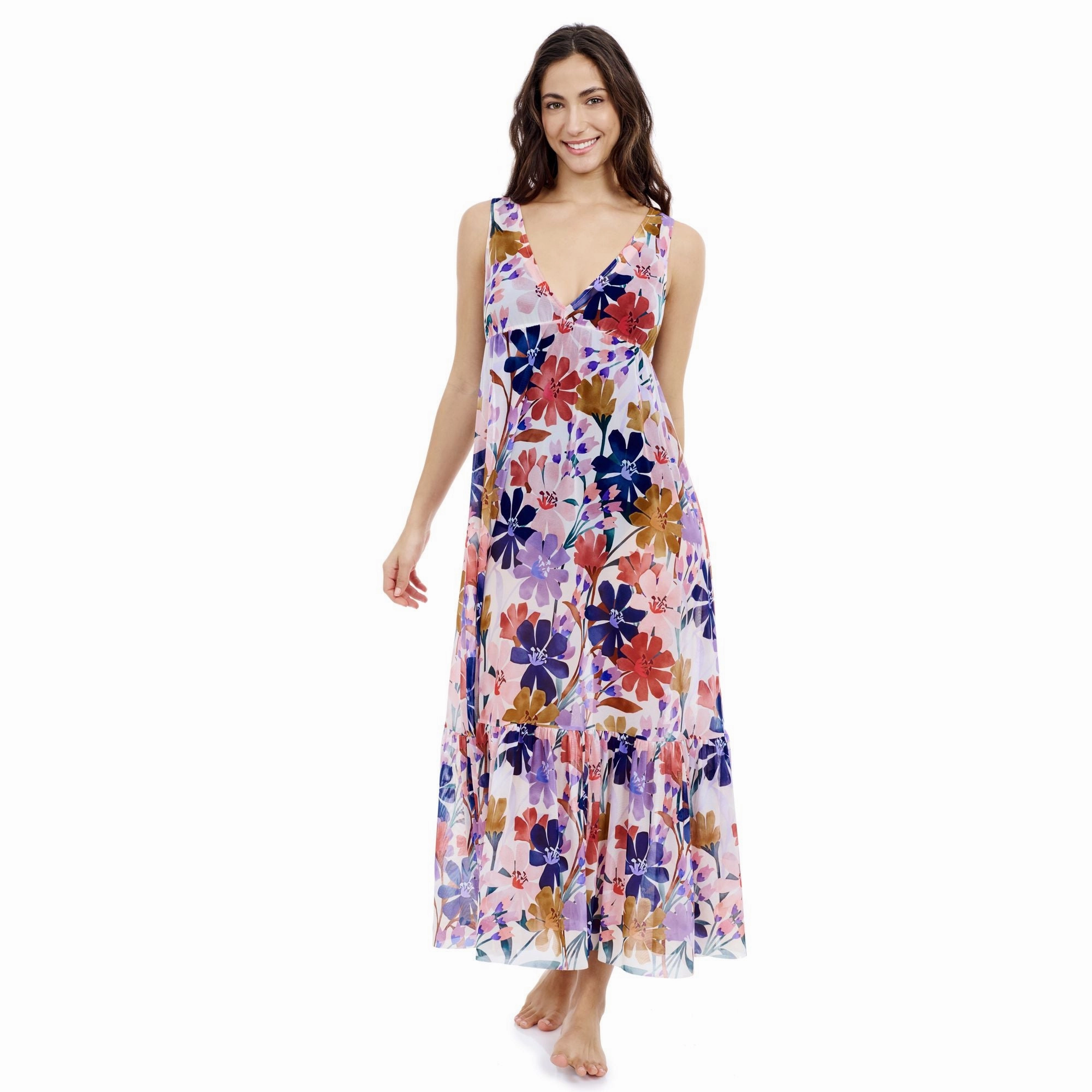 Melody V-neck Maxi Mesh Dress