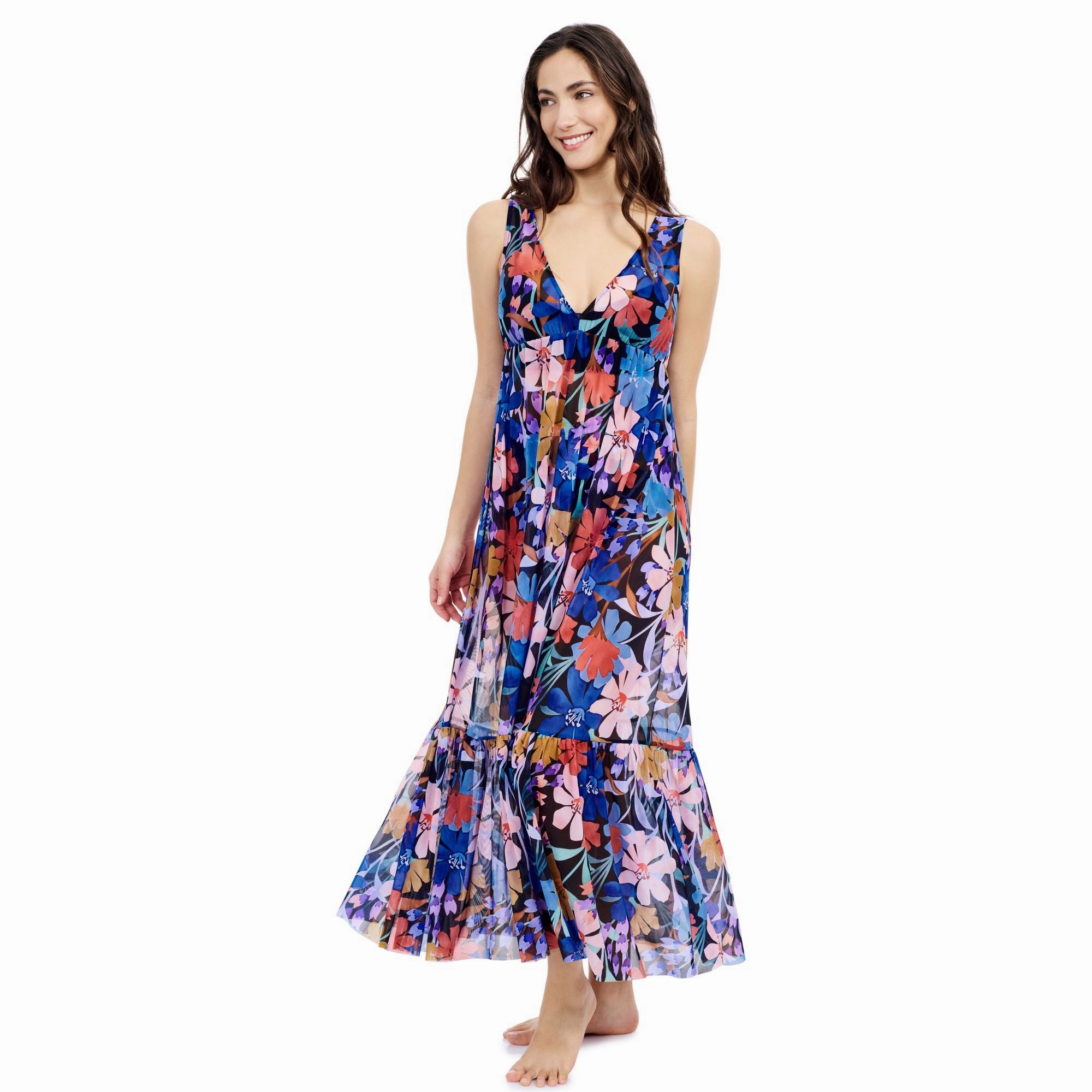 Melody V-neck Maxi Mesh Dress
