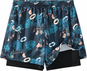 Men's 5" Quick Dry Swim Trunks Stretch Anti-Slip/Exposure Liner Vibrant Prints for Surfing Gym Beach Swimming
