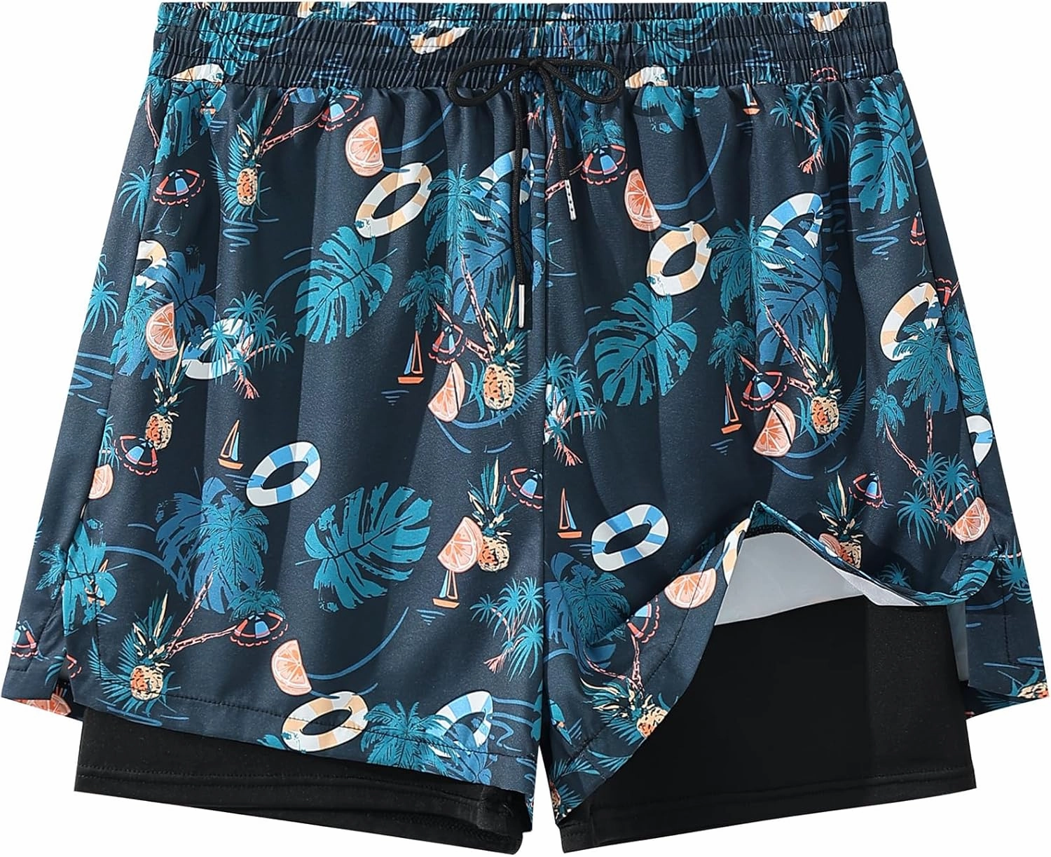 Men's 5" Quick Dry Swim Trunks Stretch Anti-Slip/Exposure Liner Vibrant Prints for Surfing Gym Beach Swimming