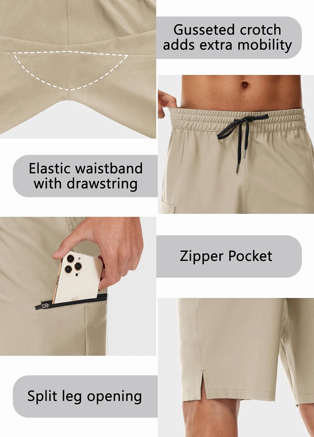 Men's 9" Swim Trunks No Liner - Quick Dry Long Board Shorts Bathing Suit Surf Beach Shorts with Zipper Pockets UPF50 