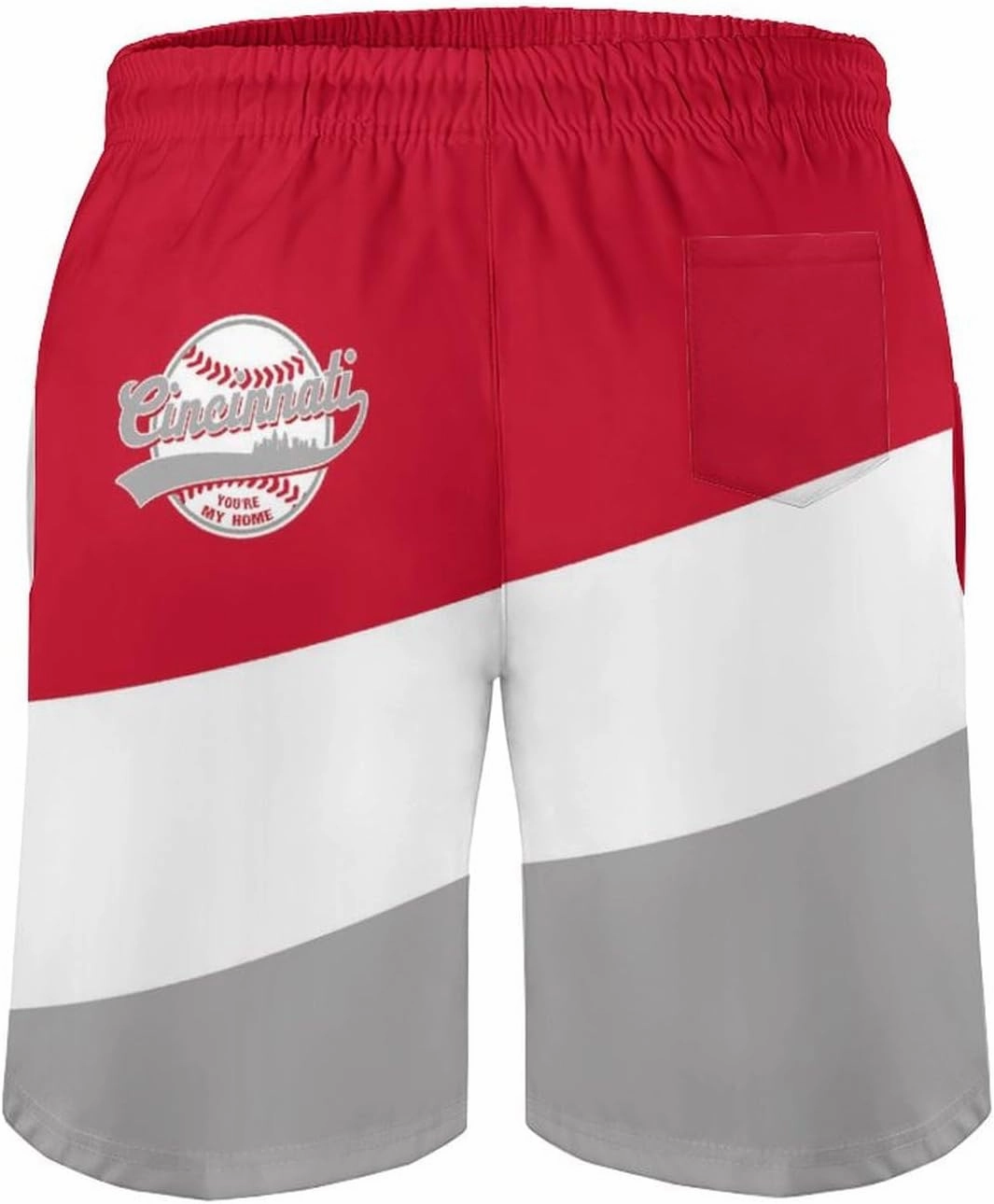 Men's Baseball Beach Shorts Casual Surf Swim Trunks Beachwear Fans Summer Quick Dry Board Shorts Pants Gifts with Pockets