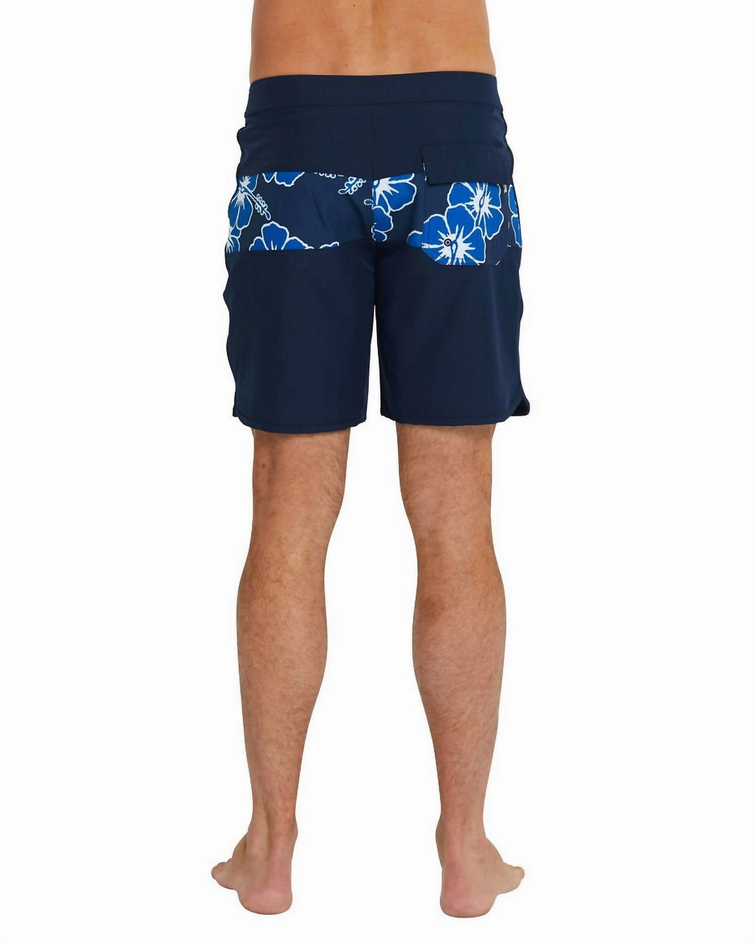 Men's Boardrider Boardshorts In Navy Hibiscus Stripe