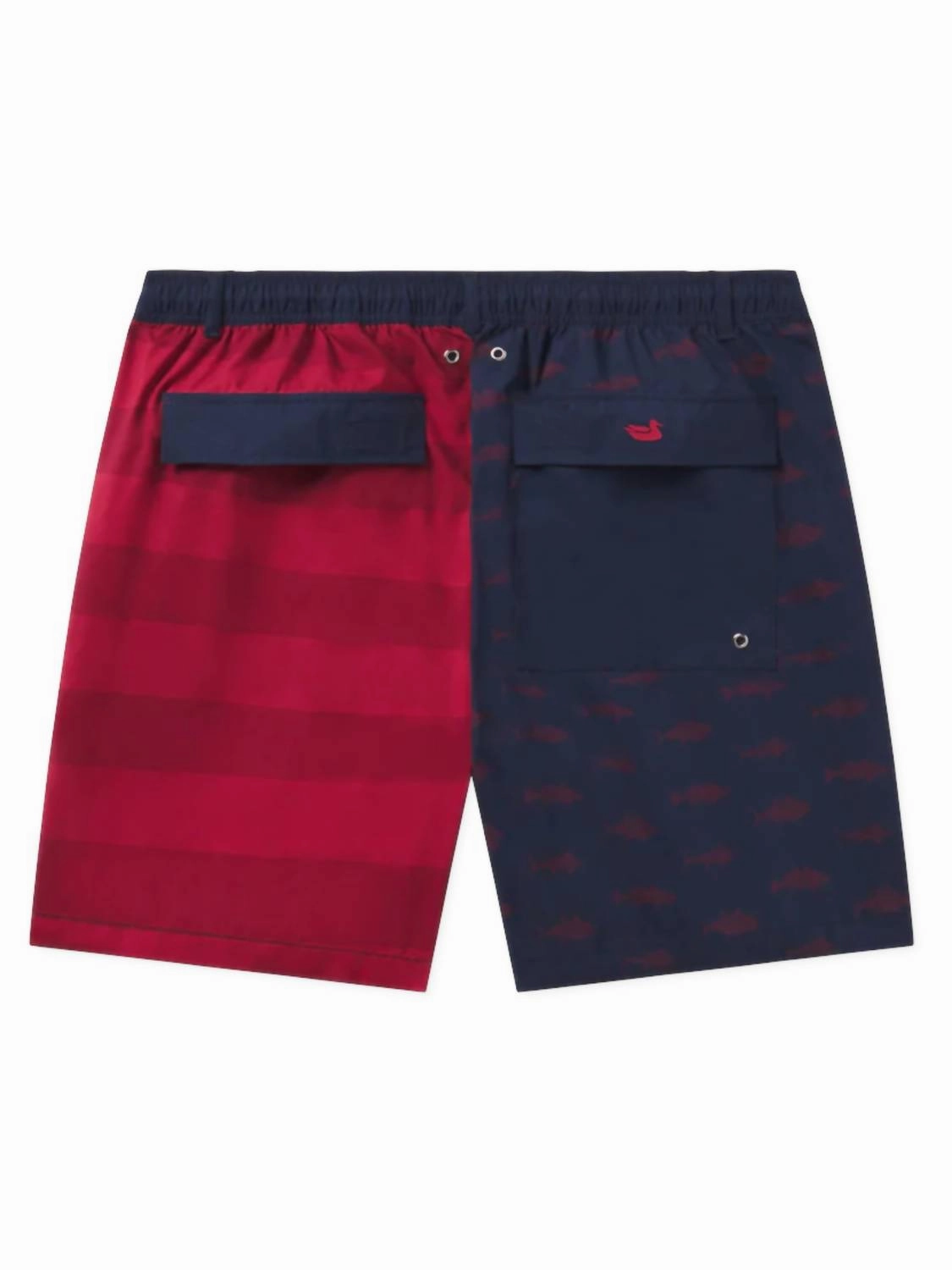 Men's Freedom Fish Harbor Swim Trunk In Navy & Red