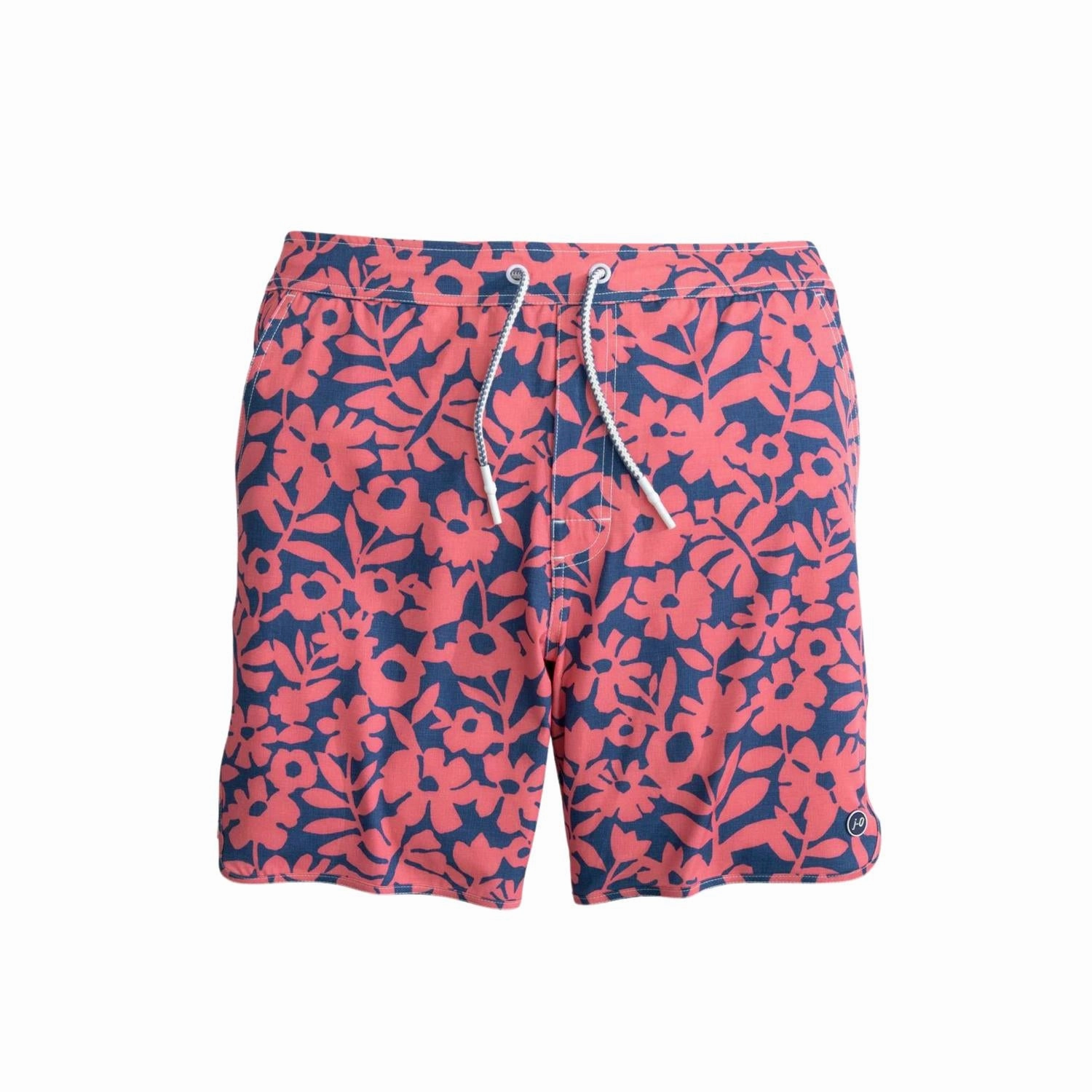 Men's Half Elastic 7" Surf Shorts In Malibu Red