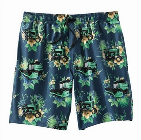 Men's Mesh Lined Hawaiian Tractor Swim Trunks In Multi