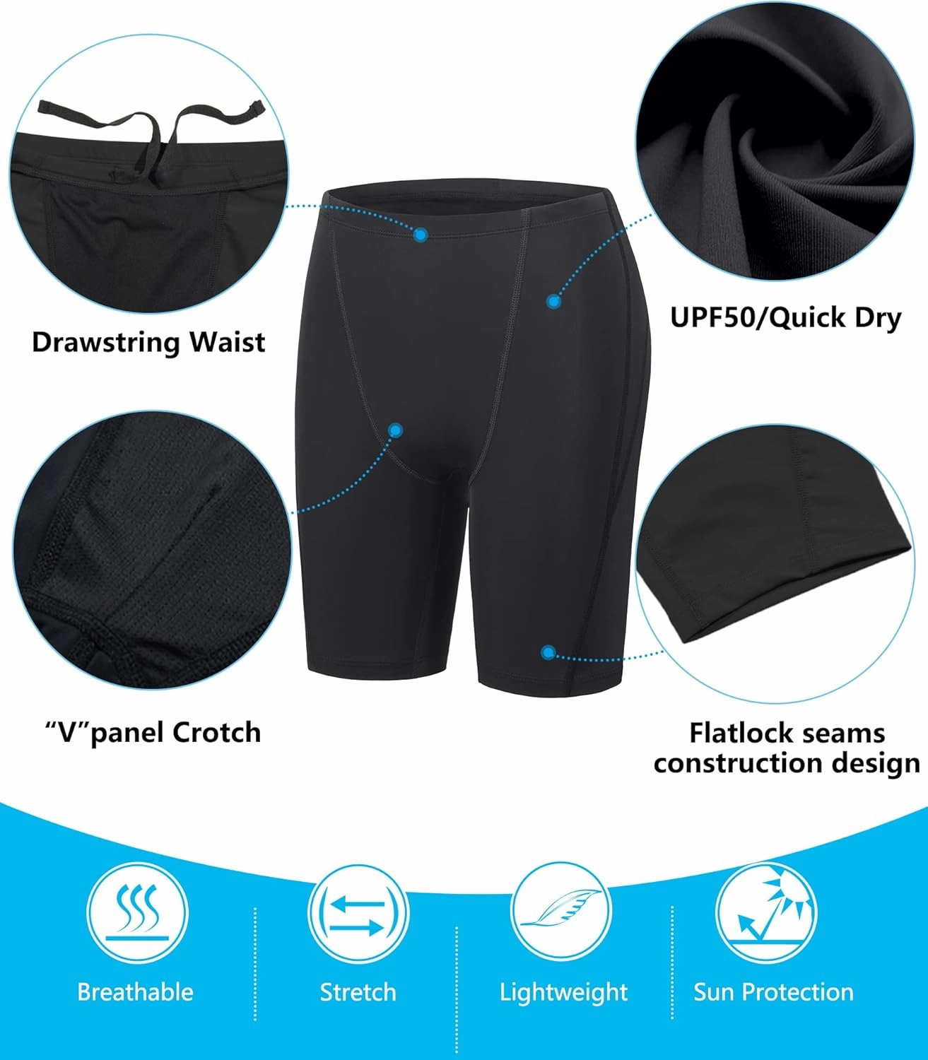 Men's Swim Jammers Competitive Athletic Swim Team Suit Training Endurance Racing Quick Dry Swimming Shorts UPF 50