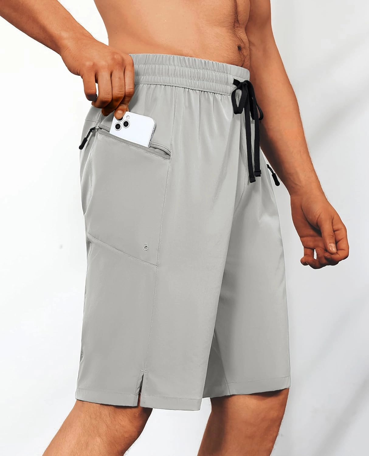 Men's Swim Trunks Quick Dry Beach Shorts with Zipper Pockets, UPF 50 , Swimming, Surfing, Outdoor - No Mesh Liner