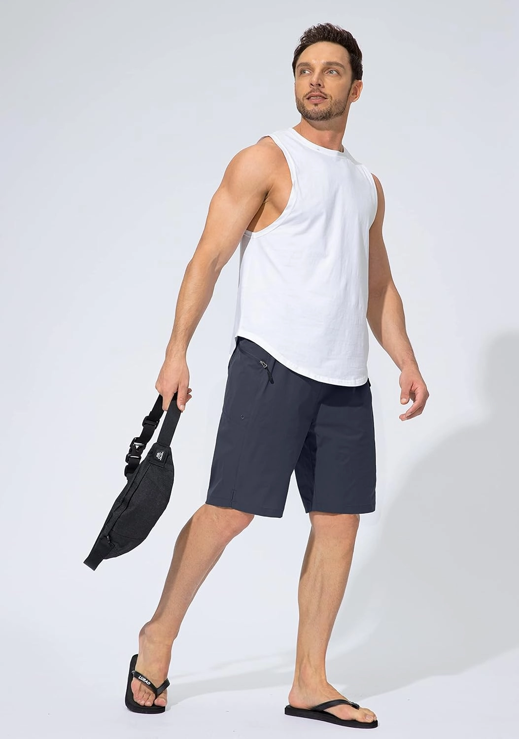 Men's Swim Trunks Quick Dry Board Shorts with Zipper Pockets Beach Shorts Bathing Suits for Men - No Mesh Liner