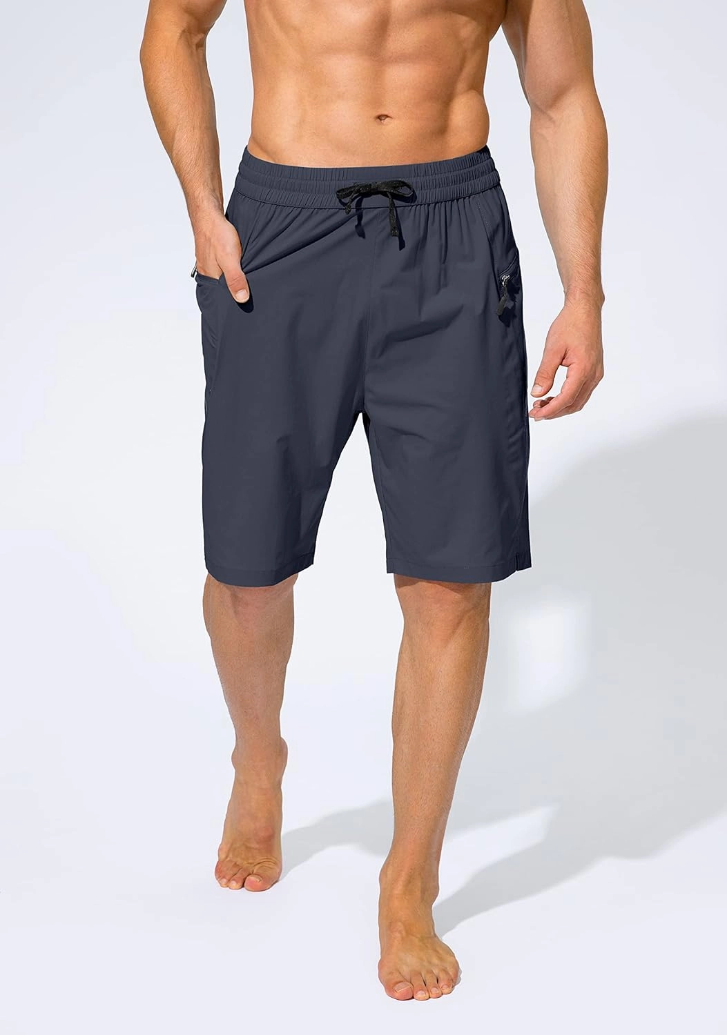 Men's Swim Trunks Quick Dry Board Shorts with Zipper Pockets Beach Shorts Bathing Suits for Men - No Mesh Liner