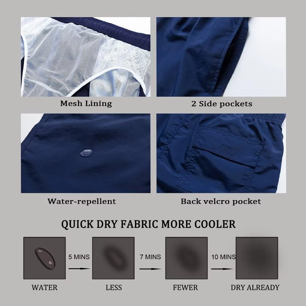 Men Swim Trunks Board Shorts with Mesh Lining Bathing Suits for Beach Swimwear Swimming