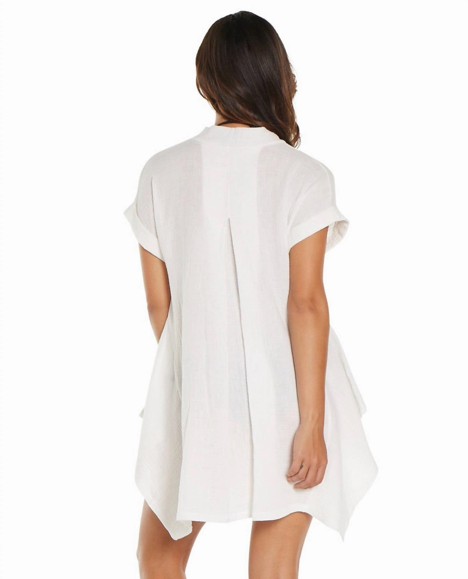 Menat V-Neck T-Shirt Dress In White