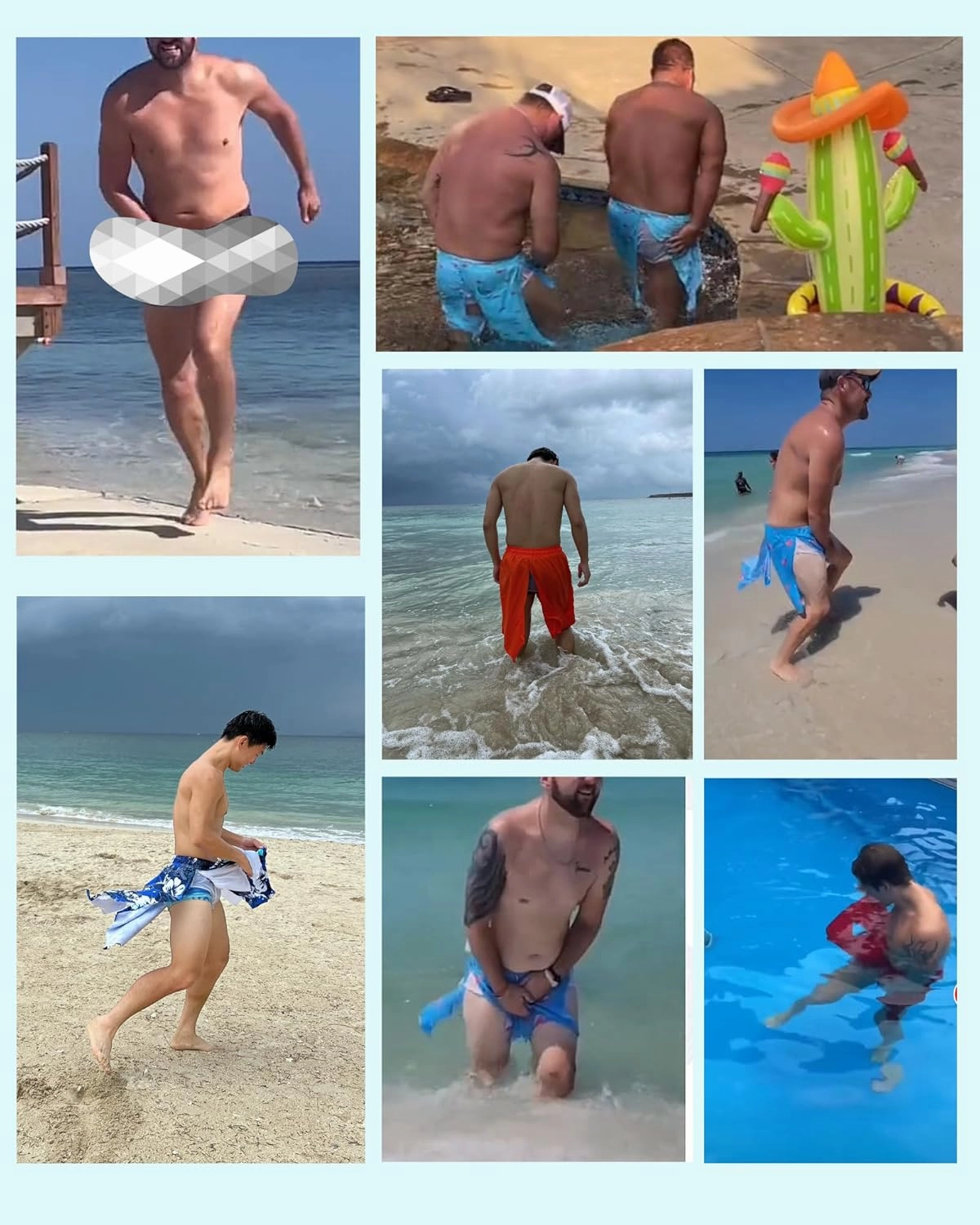 Mens Dissolving Swim Trunks Prank Shorts, Dissolvable Bathing Suit, Funny Bachelor Beach Party Gag Gift for Brother Boyfriend