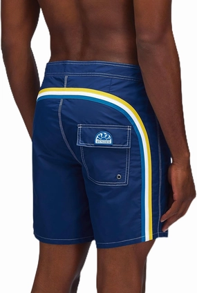 Mens Fixed Waist Boardshort, Swim Trunks 16" Length 7.5" Inseam