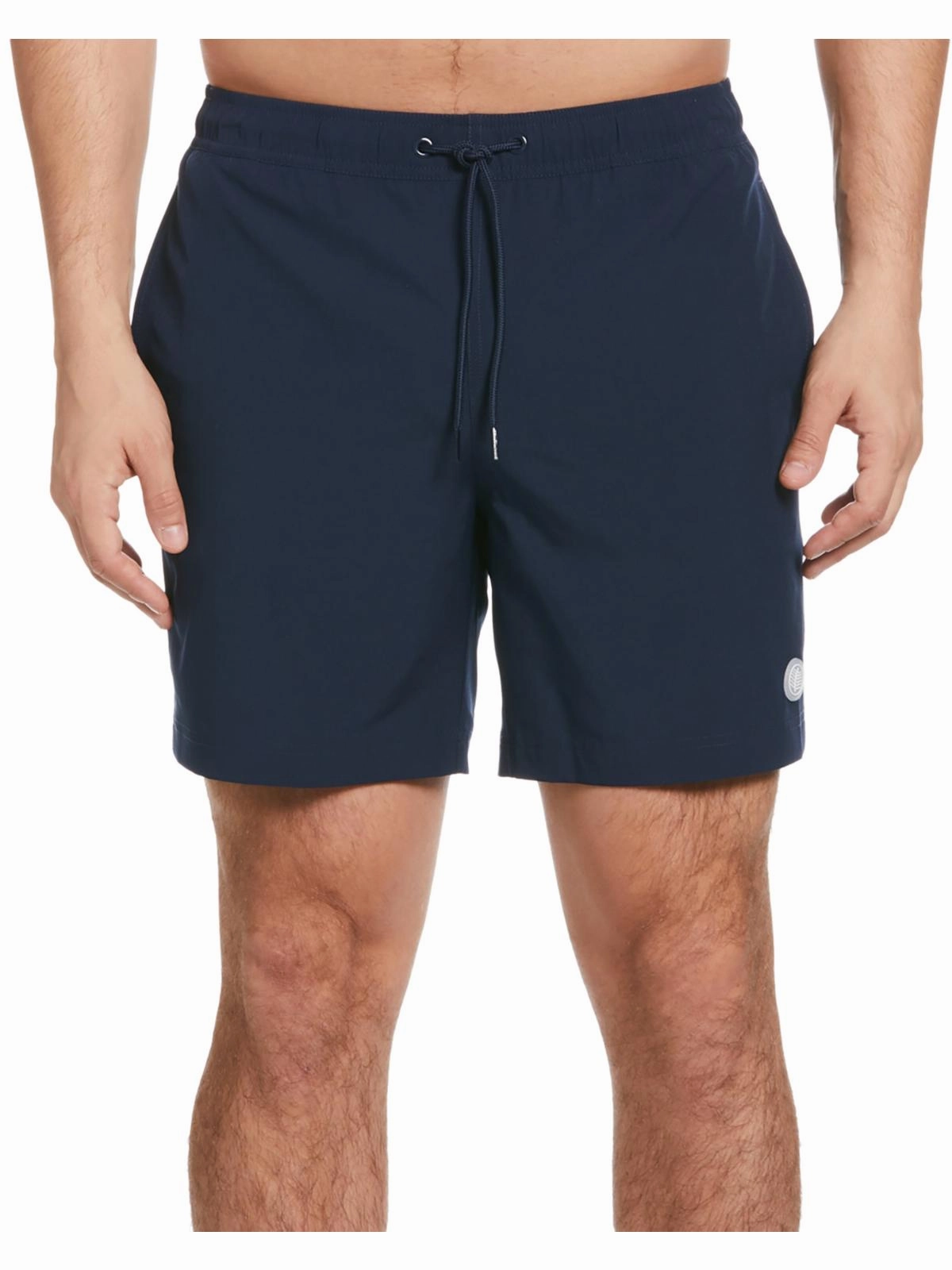 Mens Solid Polyester Swim Trunks