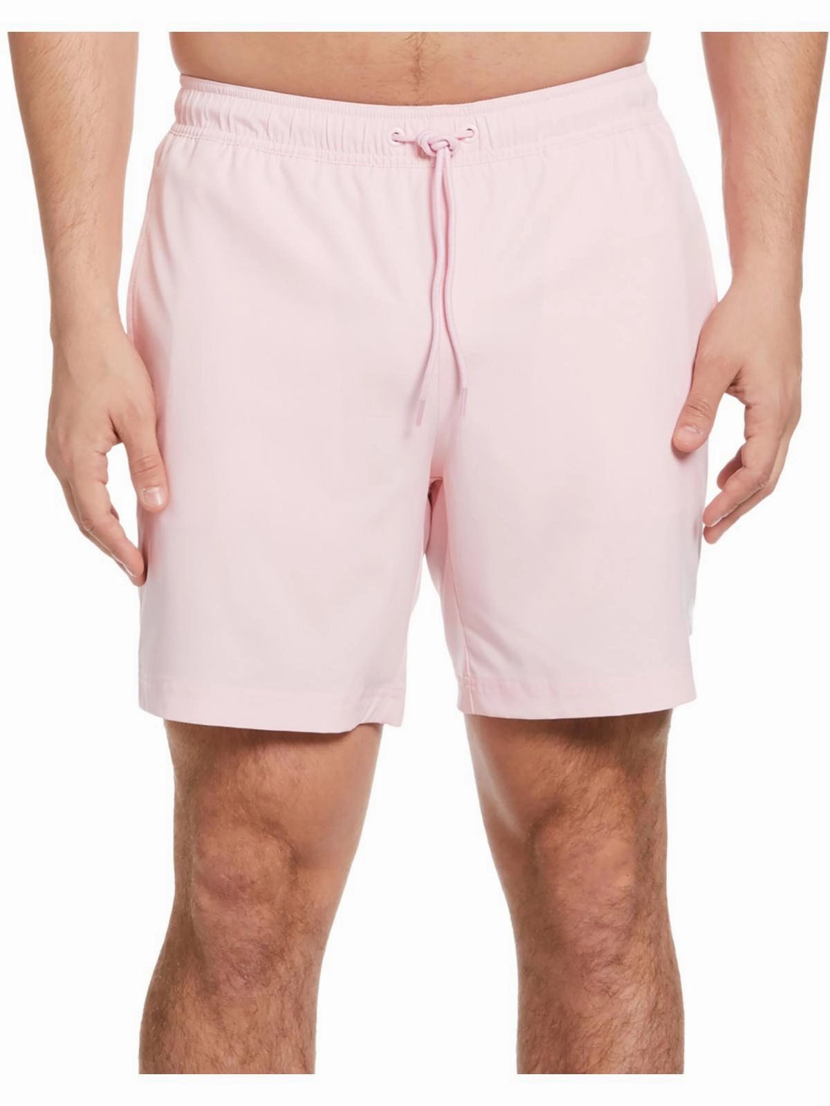 Mens Solid Polyester Swim Trunks